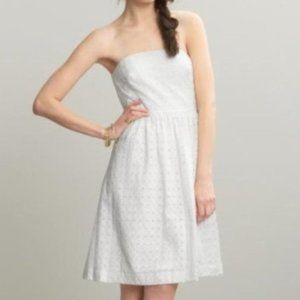 Banana Republic White Eyelet Strapless Dress